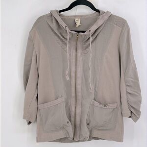 XCVI Utility Full Zip Lightweight Jacket Tan Size Medium